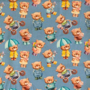 Cotone bambino - Fabricart - Orsetti Base Celeste