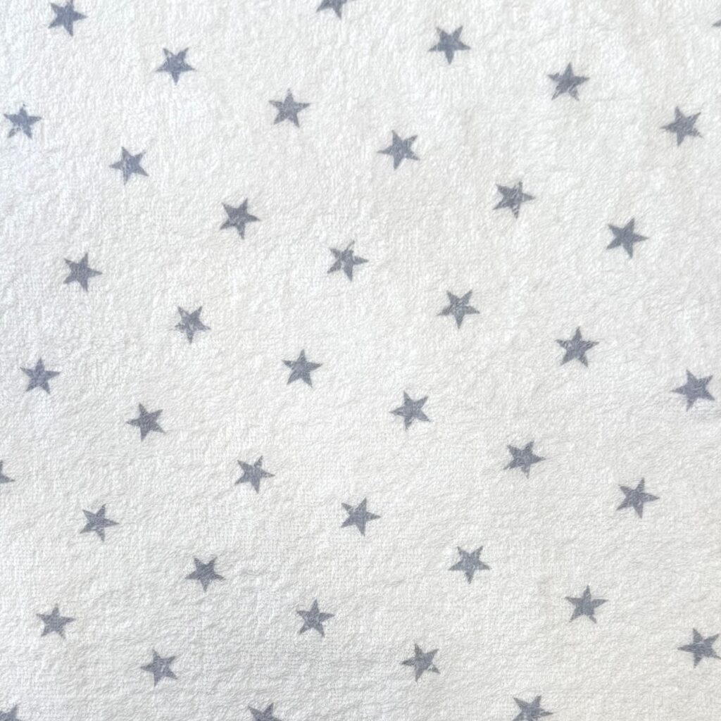 Spugna Stampata di Cotone 100% - Fantasia Stelline Grigie