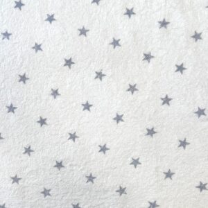 Spugna Stampata di Cotone 100% - Fantasia Stelline Grigie